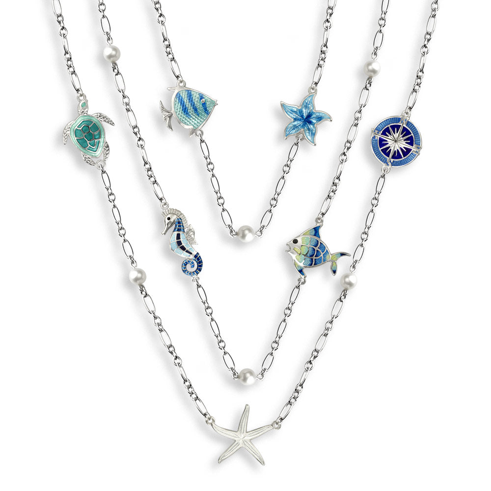 Station necklace hotsell with swarovski crystals