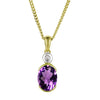 9ct Gold Amethyst & Diamond Pendant