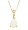 9ct Gold Opal & Diamond Pendant