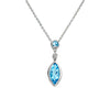 9ct White Gold Topaz & Diamond Pendant