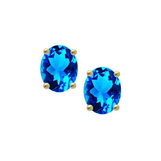 9ct Blue Topaz Stud Earrings