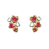 9ct Gold Ruby Hearts Earrings