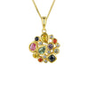 9ct Gold Multi Sapphire & Diamond Pendant