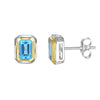 9ct Gold Blue Topaz Stud Earrings