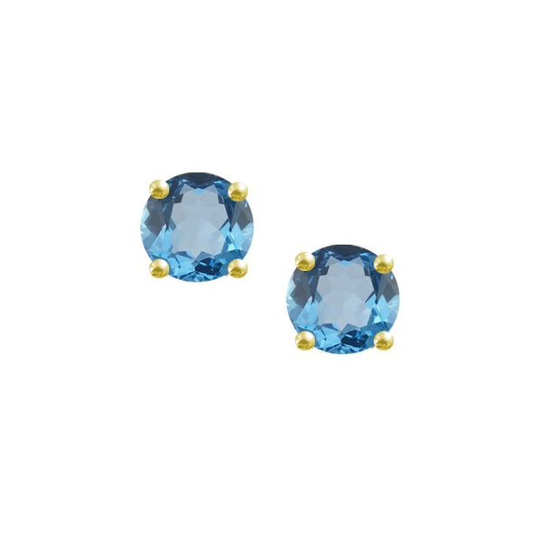 9ct Gold Blue Topaz Stud Earrings