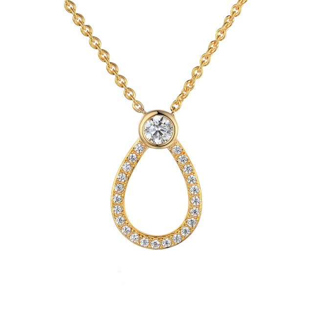9ct Gold Diamond Pear Pendant