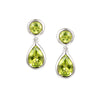Silver and Peridot Drop Earrings
