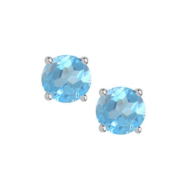 Silver Blue Topaz Earrings