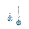 Silver Blue Topaz Drop Earrings