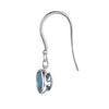 Silver Blue Topaz Drop Earrings