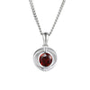 Silver Garnet Pendant & Chain