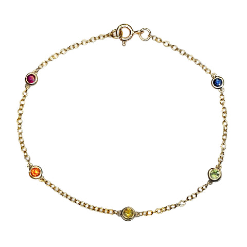 9ct Gold Multi-Sapphire Bracelet