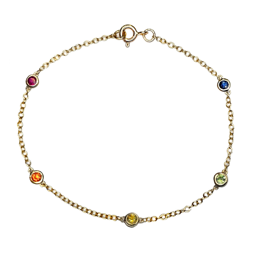 9ct Gold Multi-Sapphire Bracelet