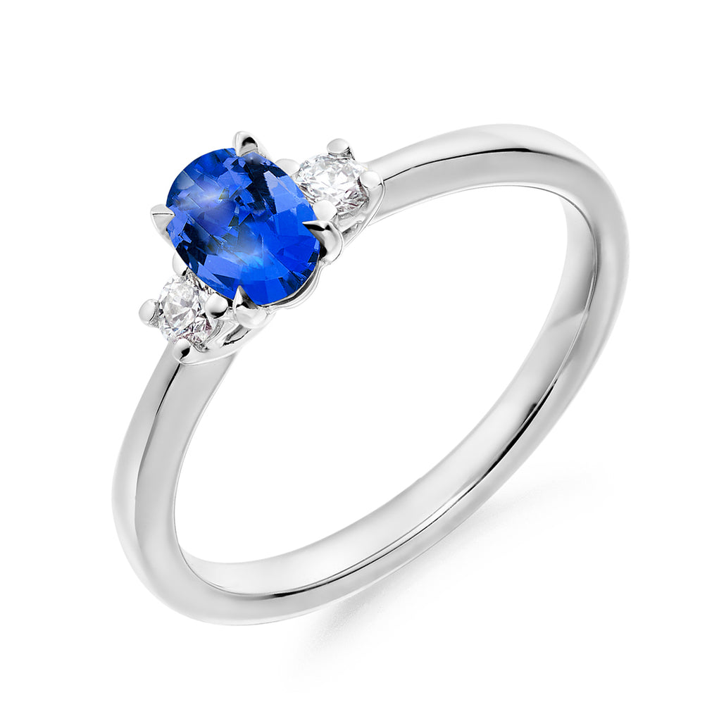 Platinum Tanzanite & Diamond Ring