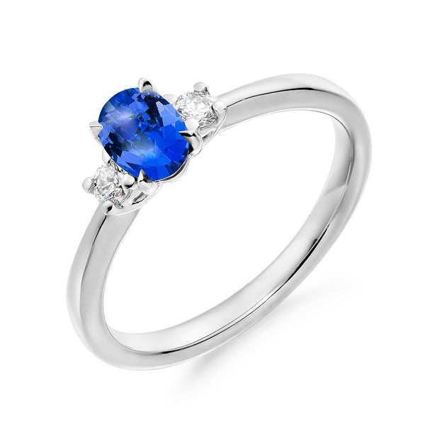Platinum Tanzanite & Diamond Ring