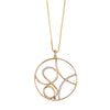 9ct Gold Diamond Round Scroll Pendant