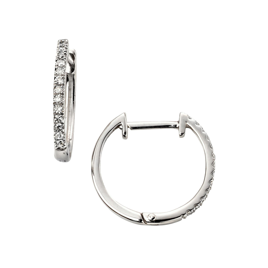 9ct White Gold Diamond Earrings