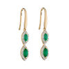 9ct Gold Emerald & Diamond Earrings