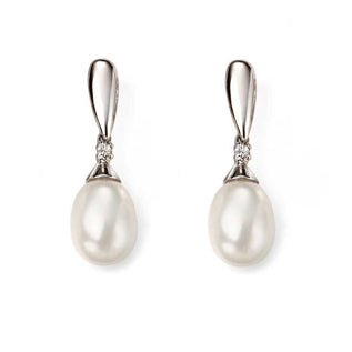 9ct Pearl & Diamond Earrings