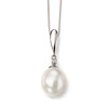 9ct White Gold Pearl & Diamond Pendant