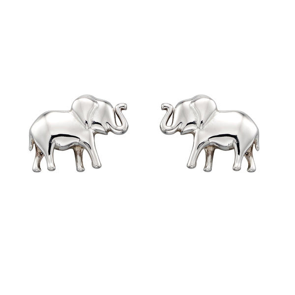 Silver Elephant Stud Earrings