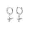 Silver CZ Bee Earrings