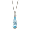 9ct White Gold Blue Topaz & Diamond Pendant