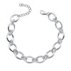 Silver Oval & Beaded Link Bracelet