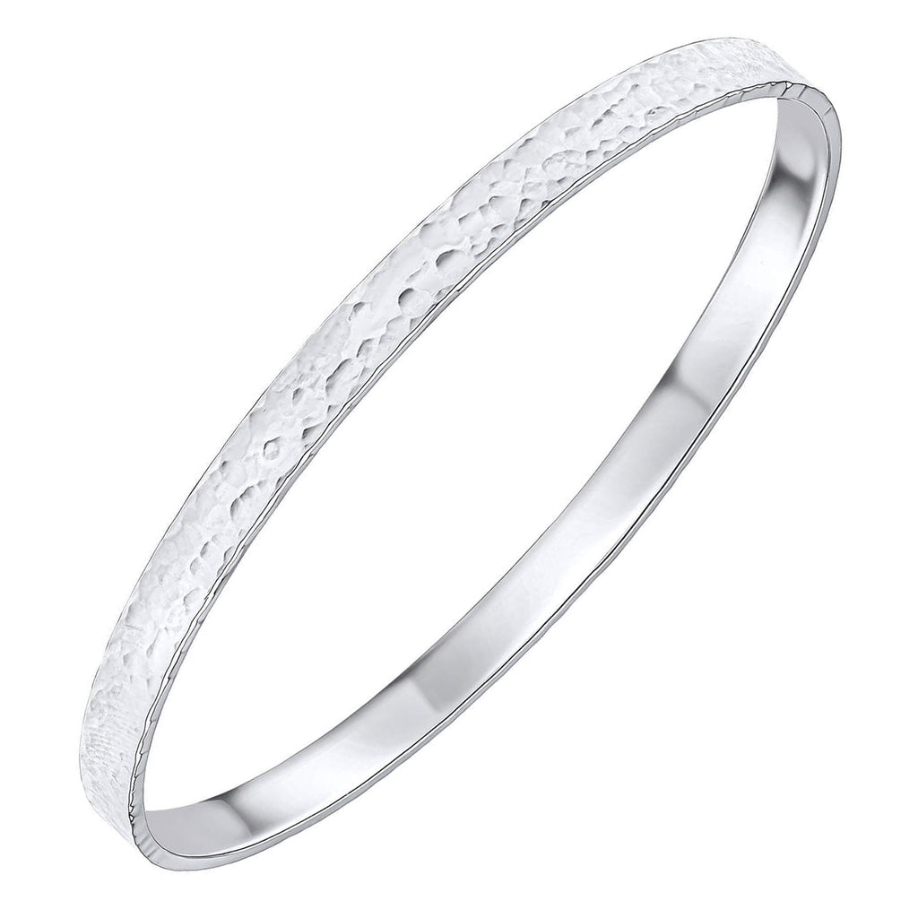 Silver Hammered Texture Bangle