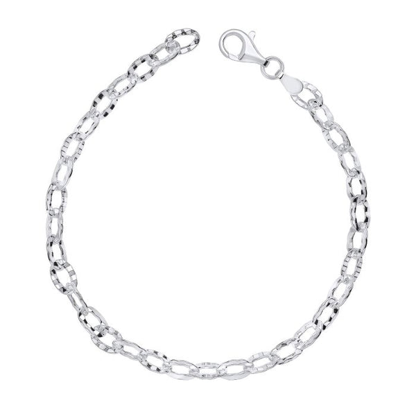 Silver Textured Link Bracelet