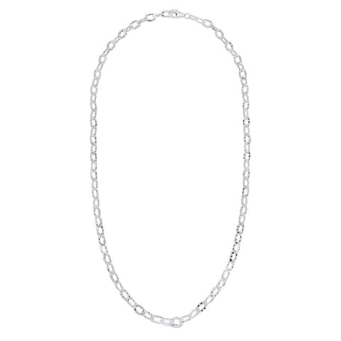 Silver Textured Link Necklace
