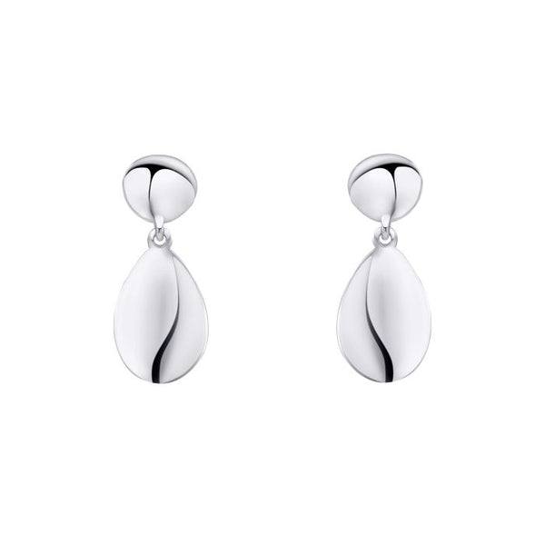 Silver Pebble Drop Earrings