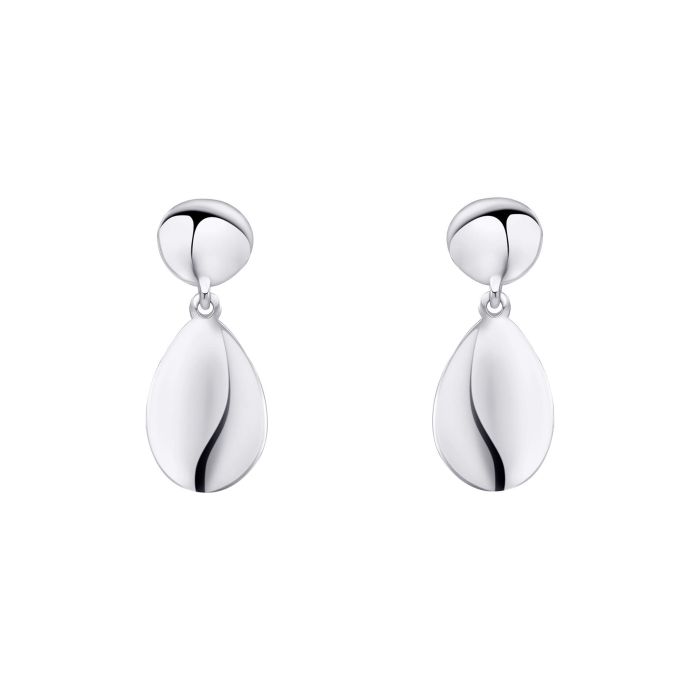 Silver Pebble Drop Earrings