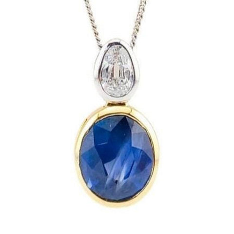 18ct Gold Sapphire & Diamond Necklace
