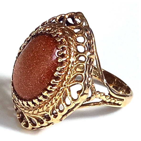 Vintage Goldstone Dress Ring