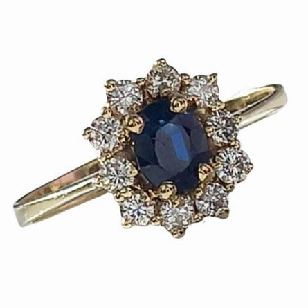 Pre-owned Sapphire & Diamond Ring