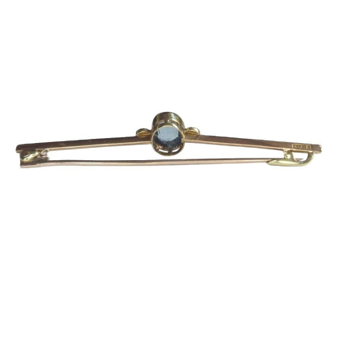 Vintage Aquamarine & Seed Pearl Brooch