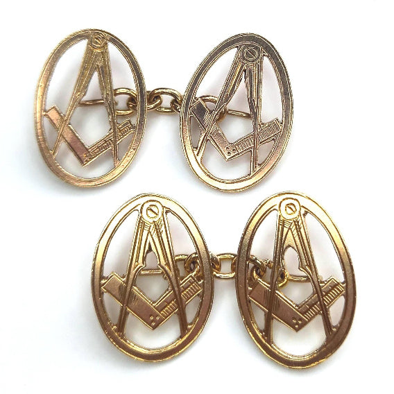 Vintage 9ct Gold Masonic Cufflinks