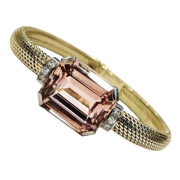 Vintage Tourmaline & Diamond Bracelet