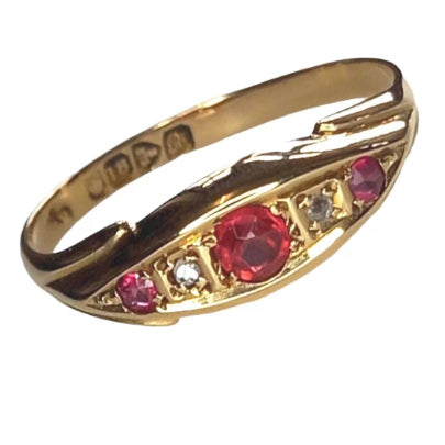 Antique Garnet & Diamond Ring