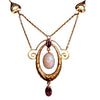Vintage Opal & Garnet Necklace