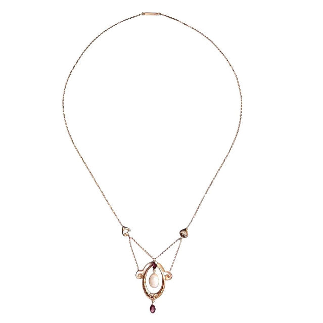 Vintage Opal & Garnet Necklace