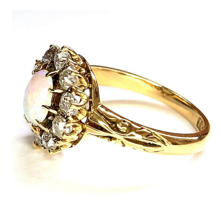 Vintage Opal & Diamond Ring