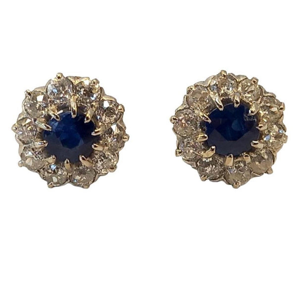 Vintage Sapphire & Diamond Earrings