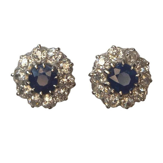 Vintage Sapphire & Diamond Earrings