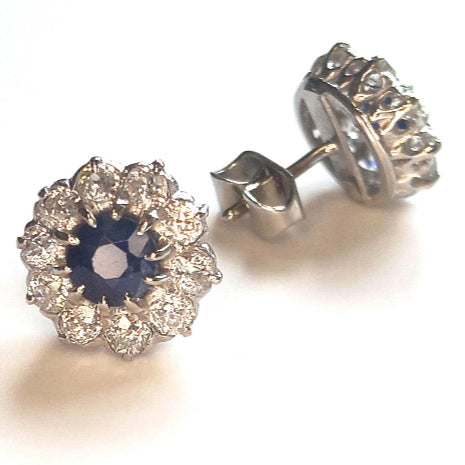 Vintage Sapphire & Diamond Earrings