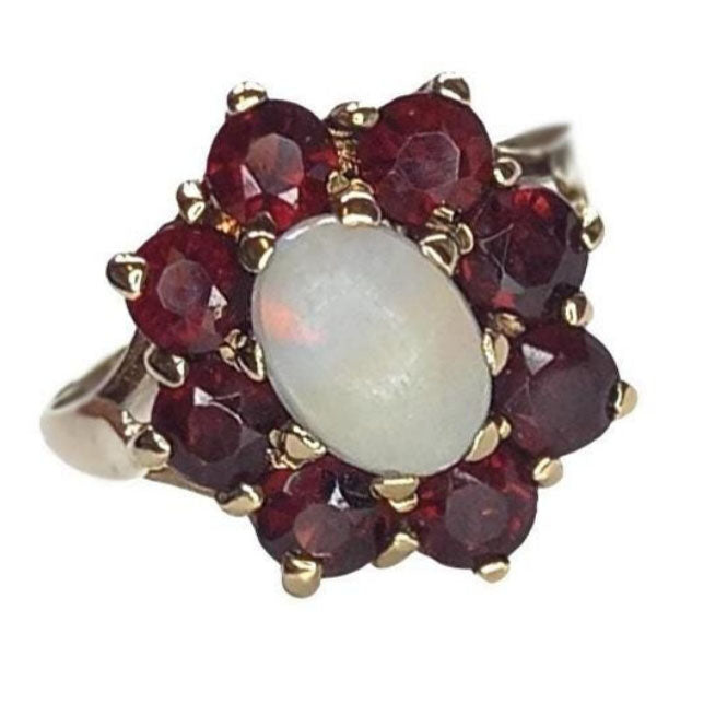 Pre-owned Opal and Garnet Ring