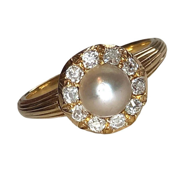 Vintage Pearl & Diamond Ring