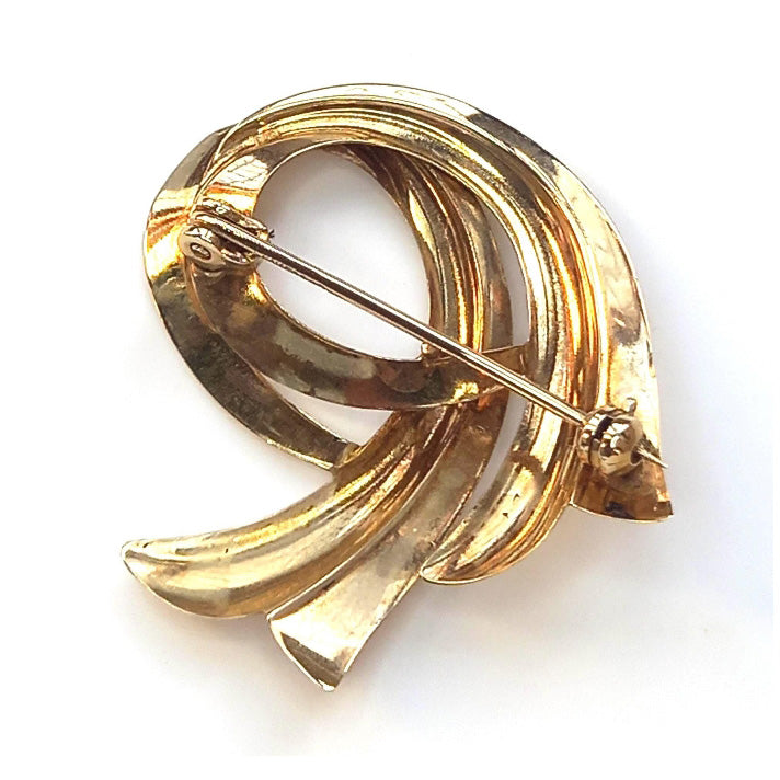 Pre-owned Gold Swirl Brooch