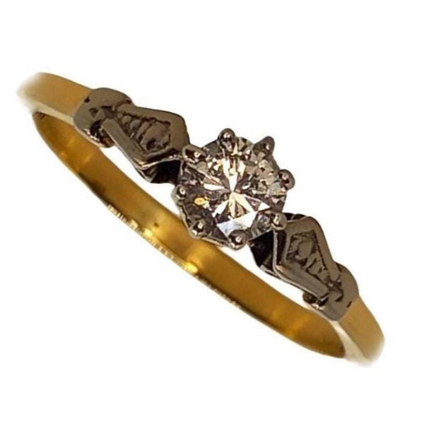 Pre-owned 18ct Gold & Platinum Diamond Ring